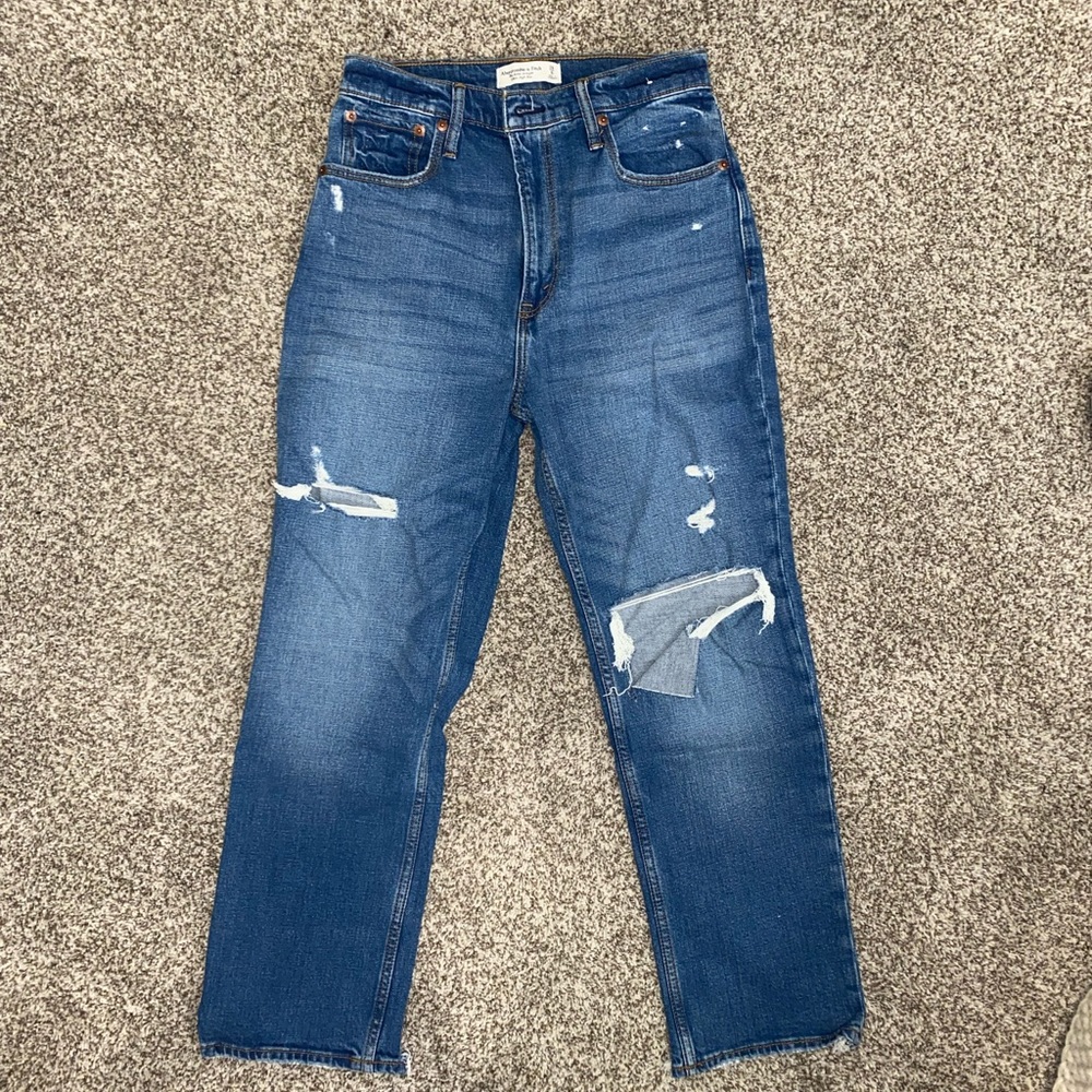Abercrombie and fitch ultra high rise ankle straight jean